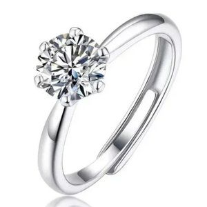 Certified 2ct. t.w. Moissanite Diamond Solitaire Engagement Ring NEW